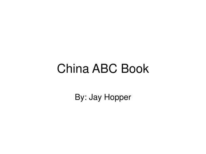china abc book