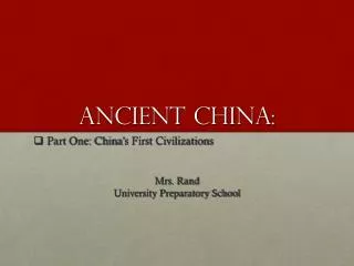 Ancient china: