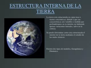 estructura interna de la tierra