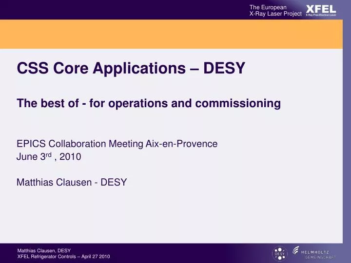 css core applications desy the best of for operations and commissioning