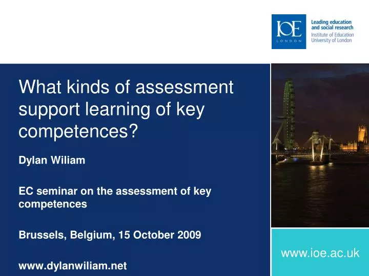 what kinds of assessment support learning of key competences