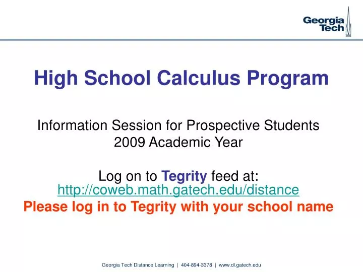 high school calculus program