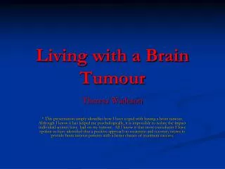 Living with a Brain Tumour
