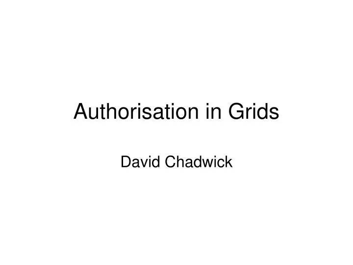 authorisation in grids