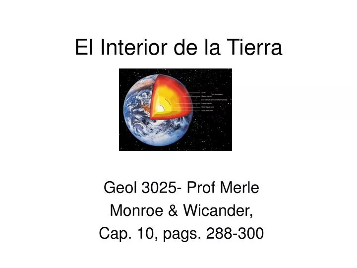 el interior de la tierra