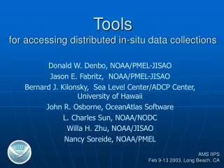 Tools for accessing distributed in-situ data collections