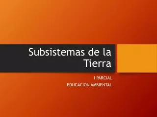 subsistemas de la tierra