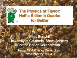 The Physics of Flavor: Half a Billion b Quarks for BaBar