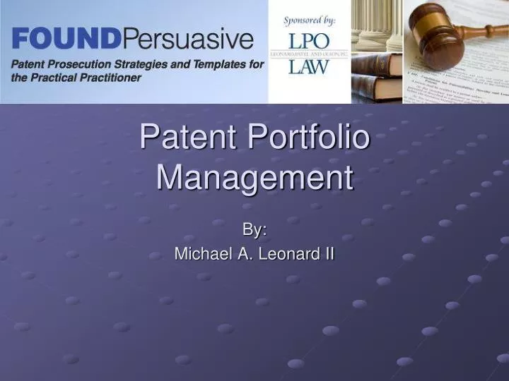 patent portfolio management