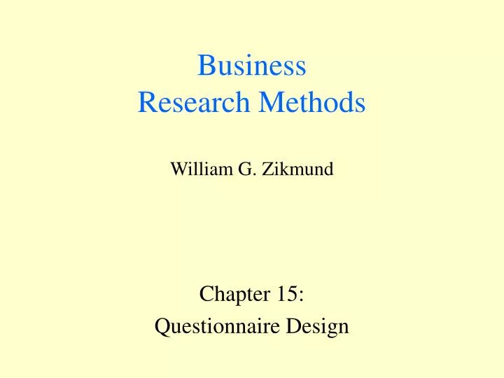 business research methods william g zikmund