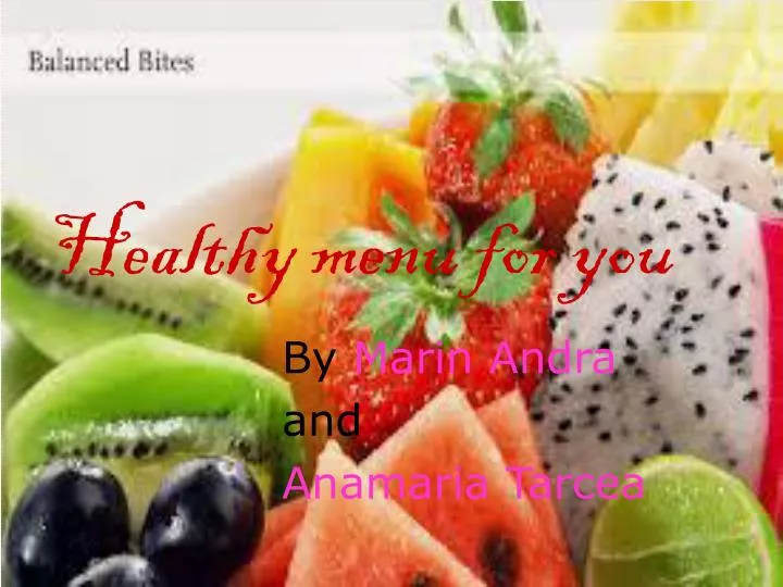 healthy menu for you