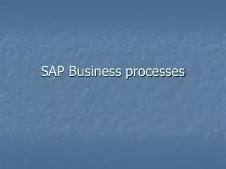 SAP Business processes