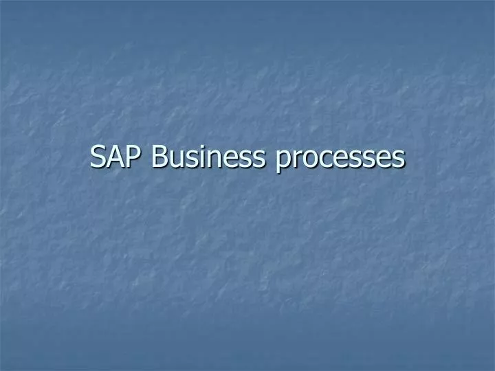 sap business processes