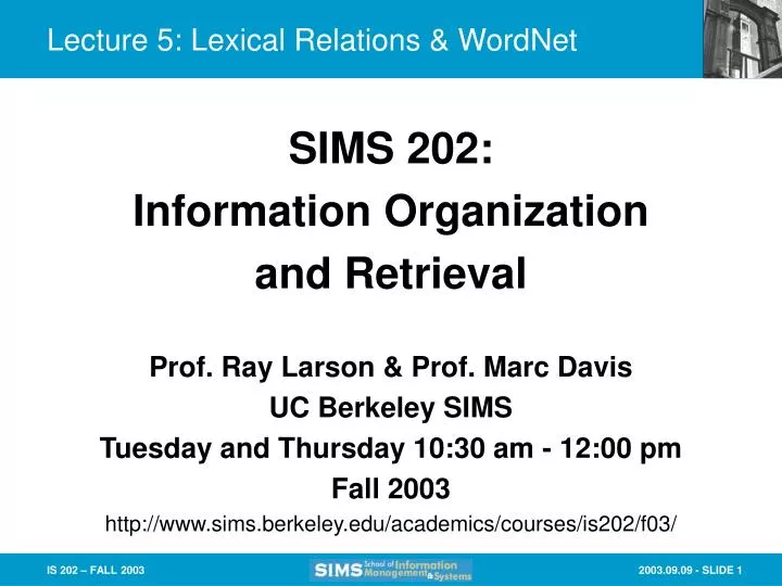 lecture 5 lexical relations wordnet