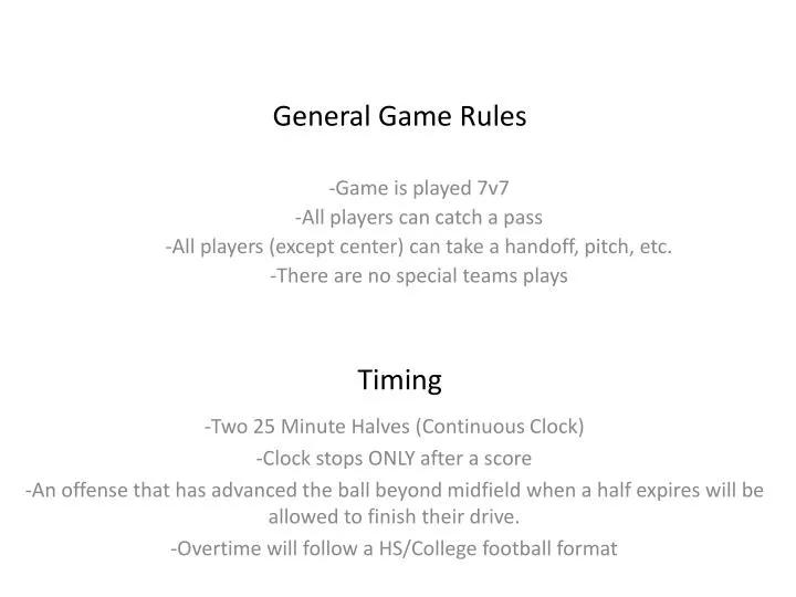 general game rules