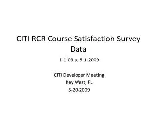 CITI RCR Course Satisfaction Survey Data