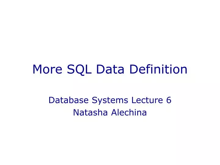 more sql data definition
