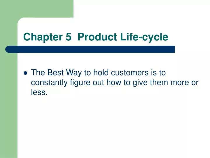 chapter 5 product life cycle