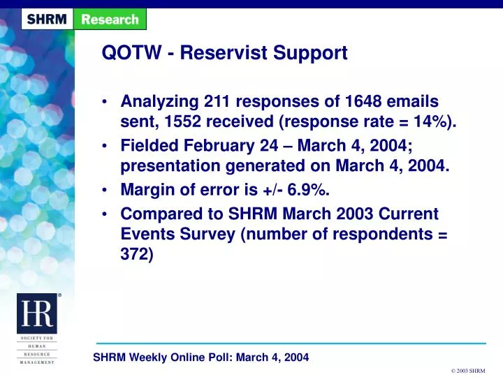 qotw reservist support