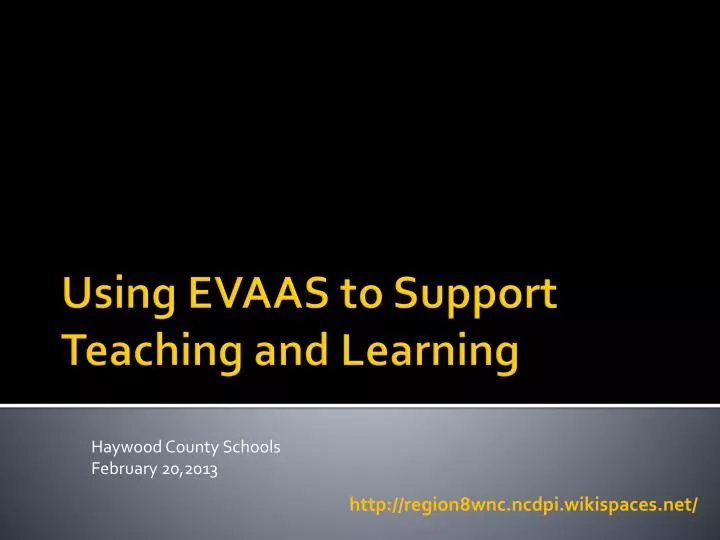 using evaas to support teaching and learning