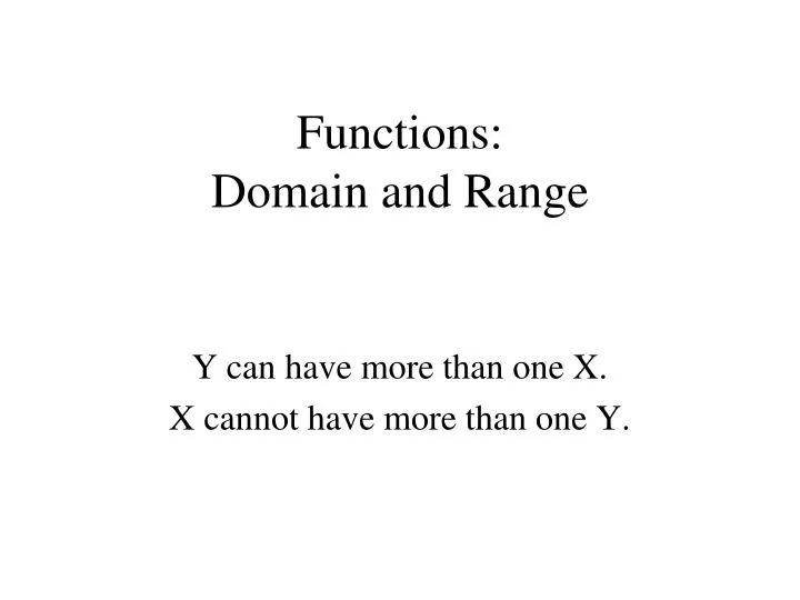 functions domain and range