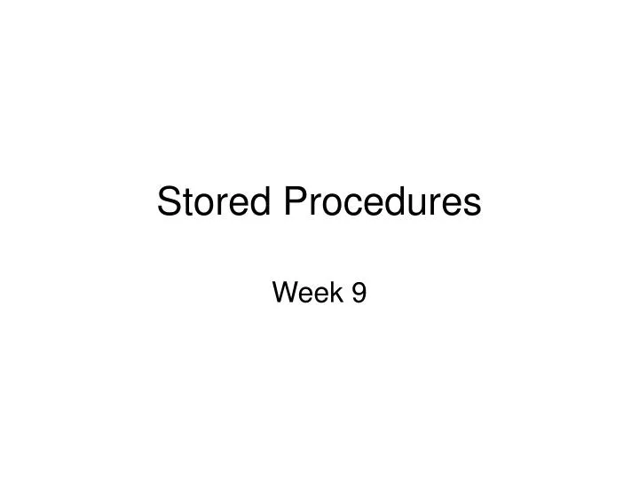 stored procedures