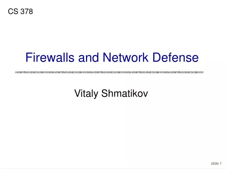 firewalls and network defense