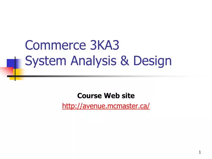 commerce 3ka3 system analysis design