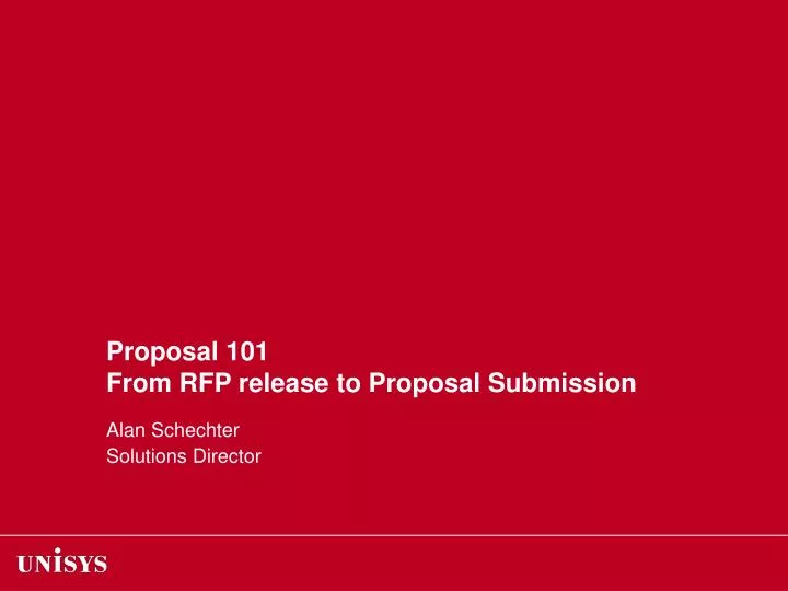 proposal 101 from rfp release to proposal submission