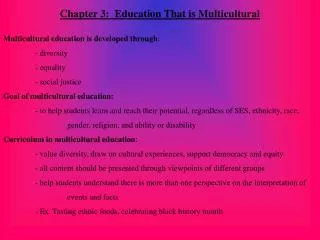 Chapter 3: Education That is Multicultural