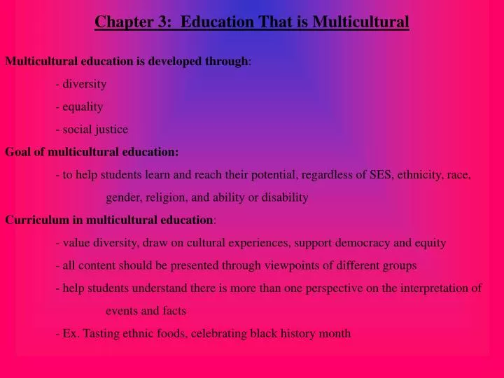 chapter 3 education that is multicultural