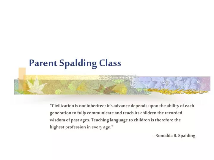 parent spalding class