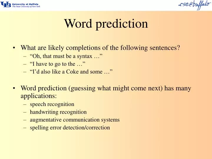 word prediction