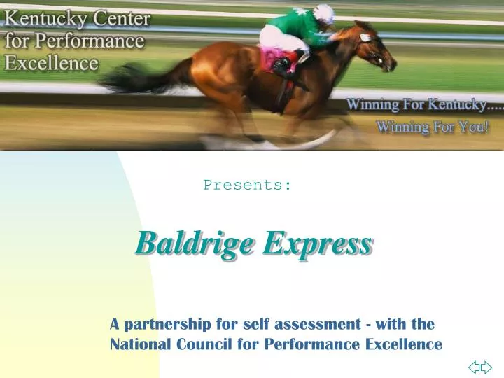 a partnership for self assessment with the national council for performance excellence