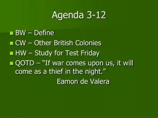 Agenda 3-12