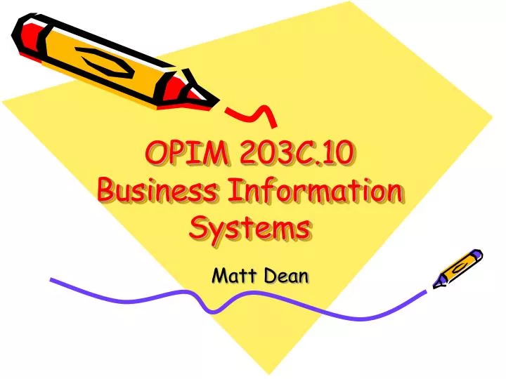 opim 203c 10 business information systems