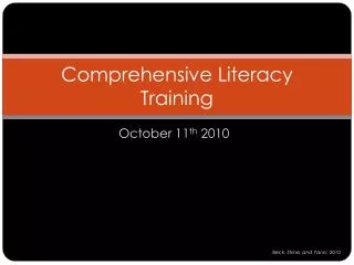 Comprehensive Literacy Training
