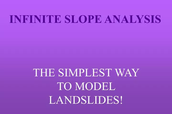 infinite slope analysis