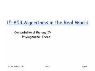 15-853:Algorithms in the Real World