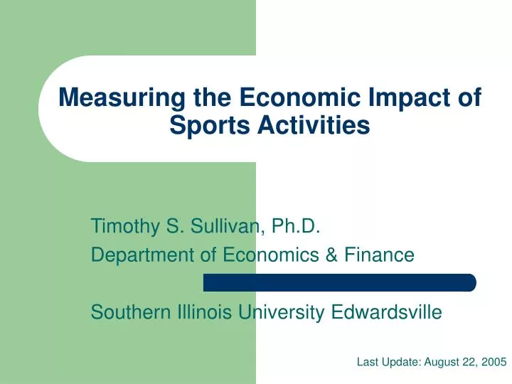 measuring the economic impact of sports activities