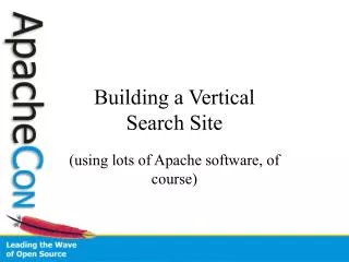 Building a Vertical Search Site