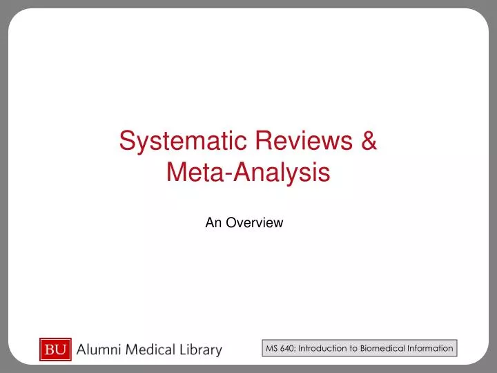 systematic reviews meta analysis