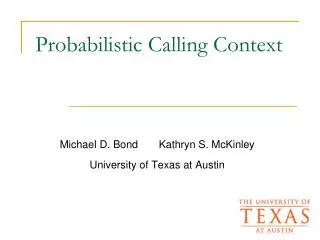 Probabilistic Calling Context
