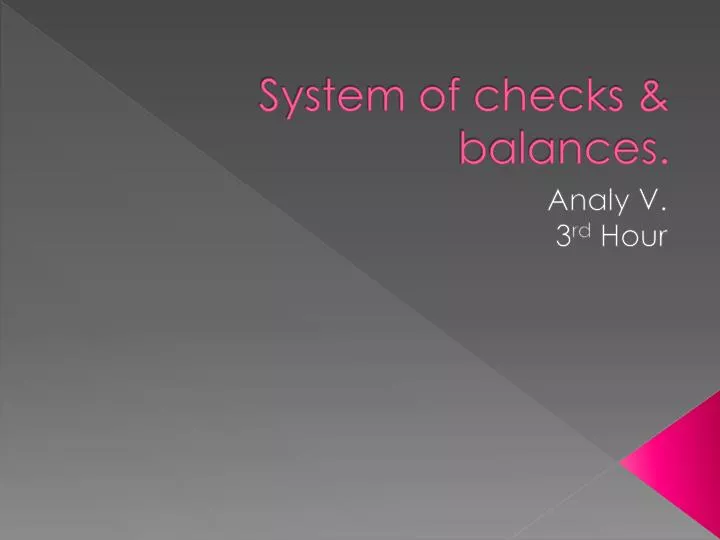 system of checks balances