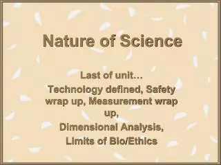 Nature of Science