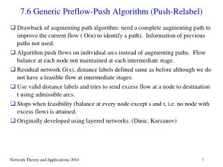 7.6 Generic Preflow-Push Algorithm (Push-Relabel)