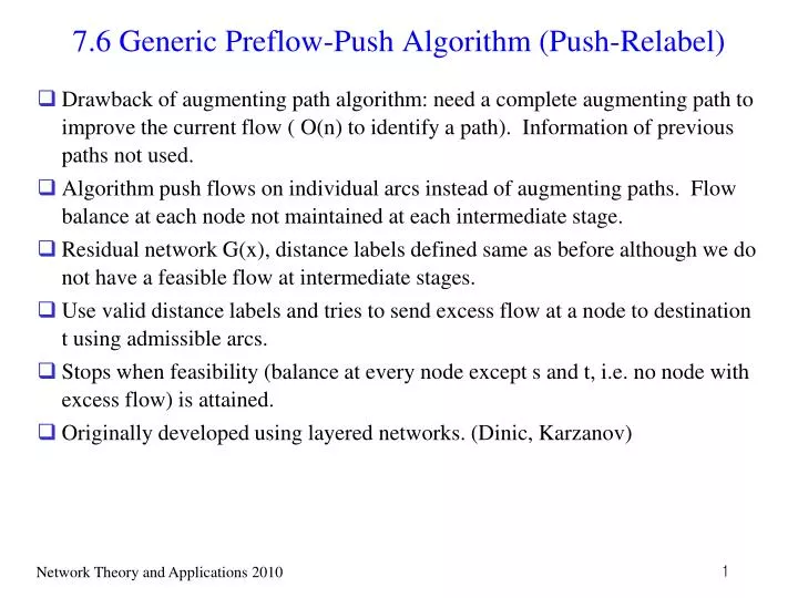 7 6 generic preflow push algorithm push relabel