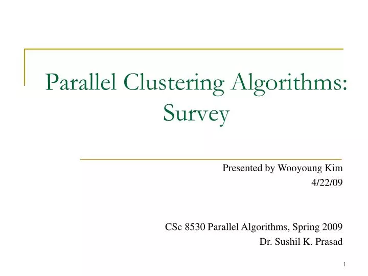parallel clustering algorithms survey