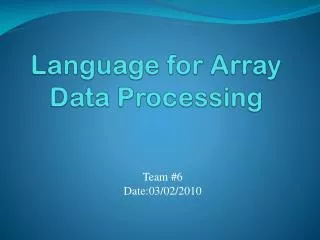 Language for Array Data Processing