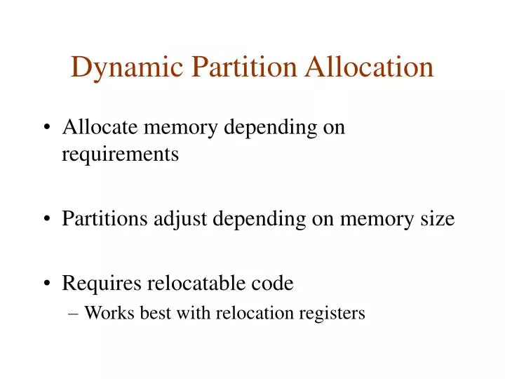 dynamic partition allocation